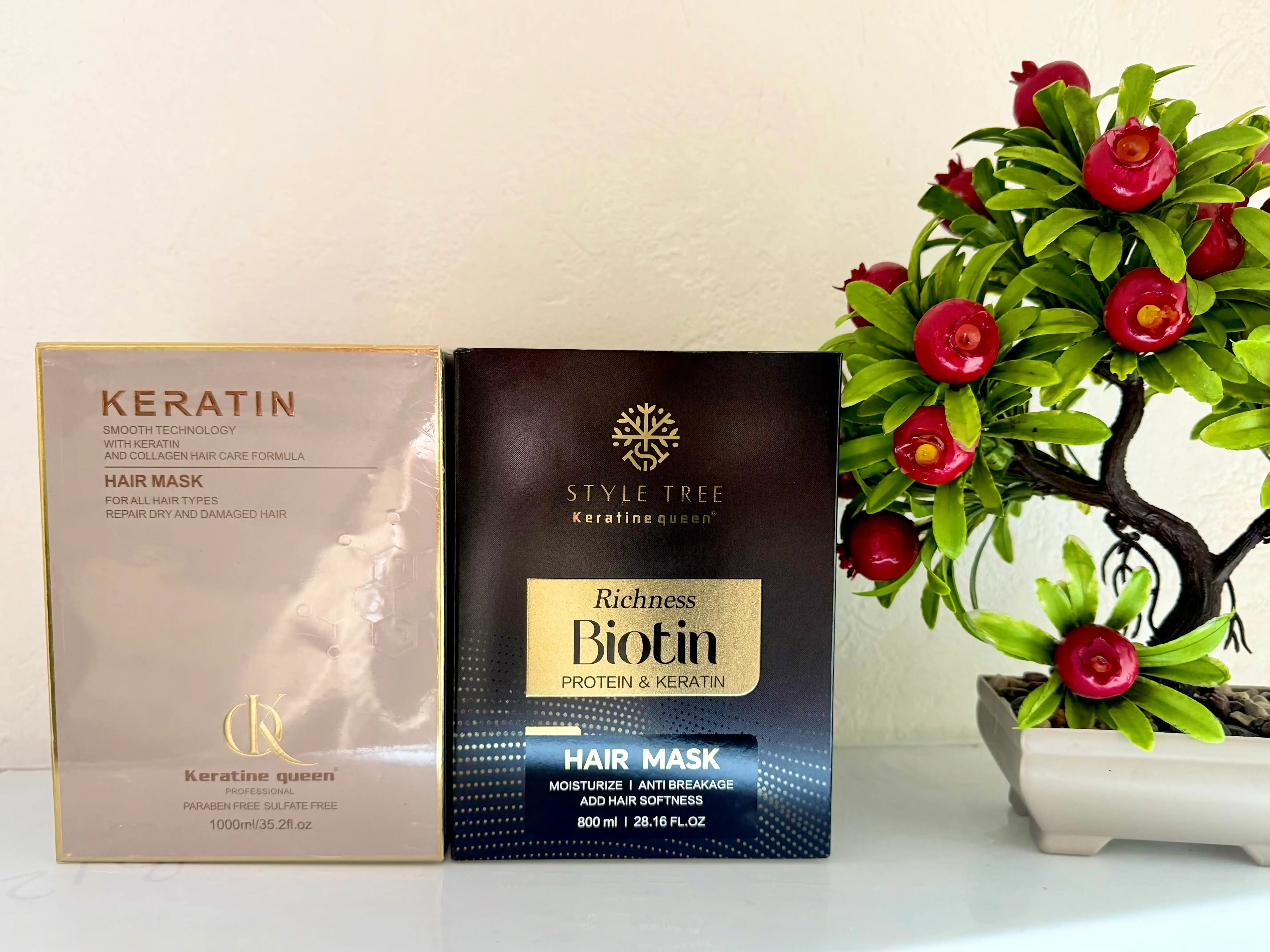 Keratin Queen soch maskasi, keratin va argan yog'i bilan, tiklash uchun, 1000 ml