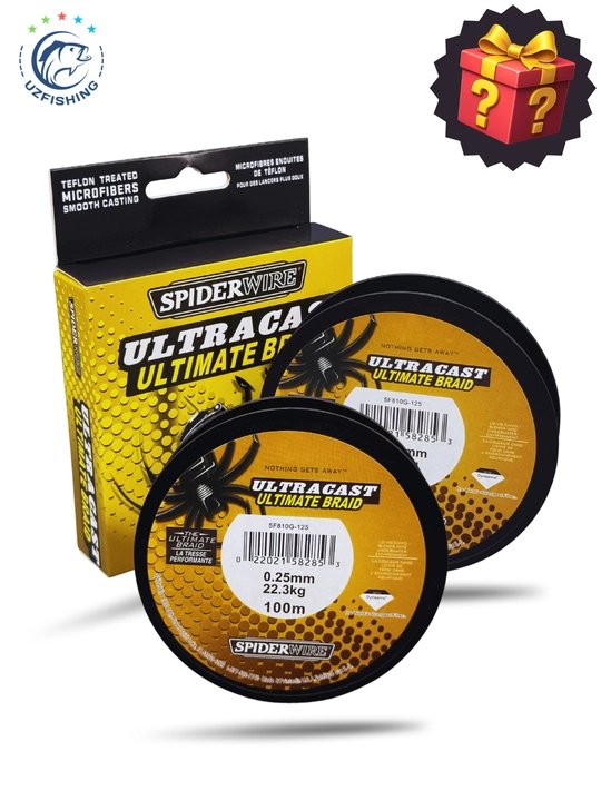 Плетеная леска SpiderWire Ultracast Ultimate Braid 100м, 0.25мм, 22.3кг, темно-зеленая - 
