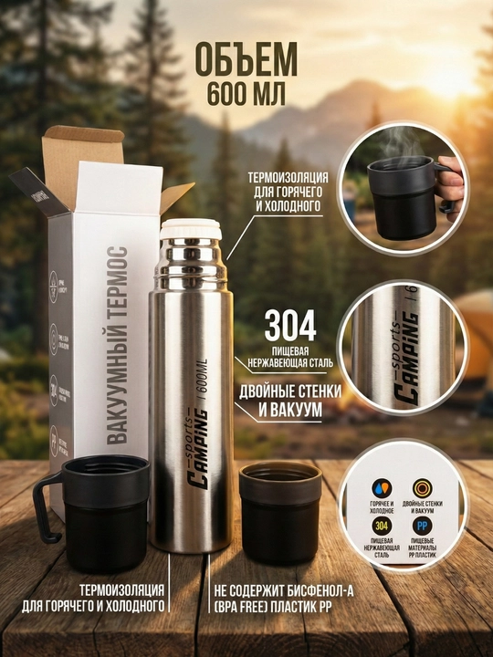 Термос A-SG601, 600 мл - 