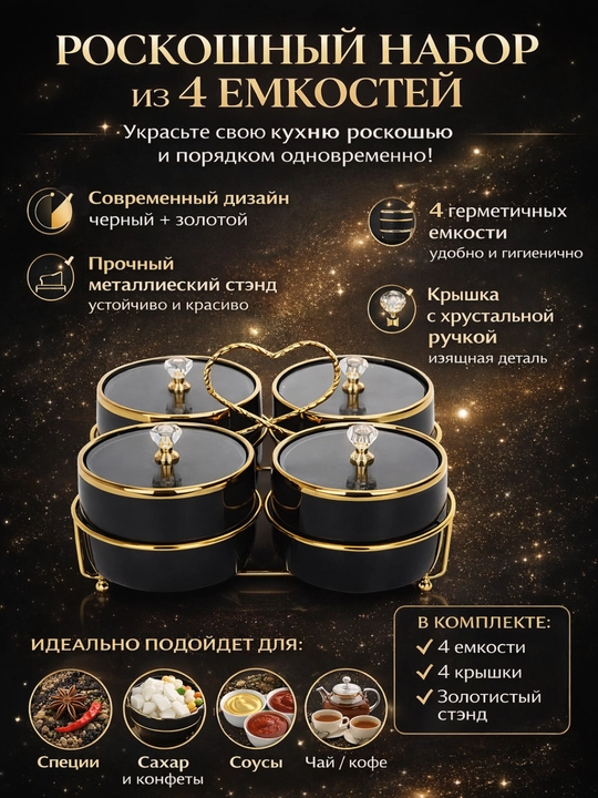 Керамическая банка  для сухофруктов, орехов и сладостей, с прозрачной стеклянной крышкой - 