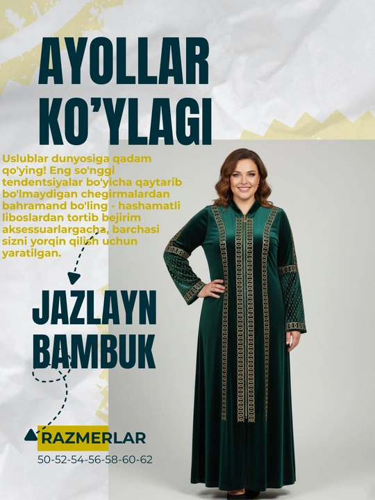 Katta o'lchamdagi ayollar libosi - 