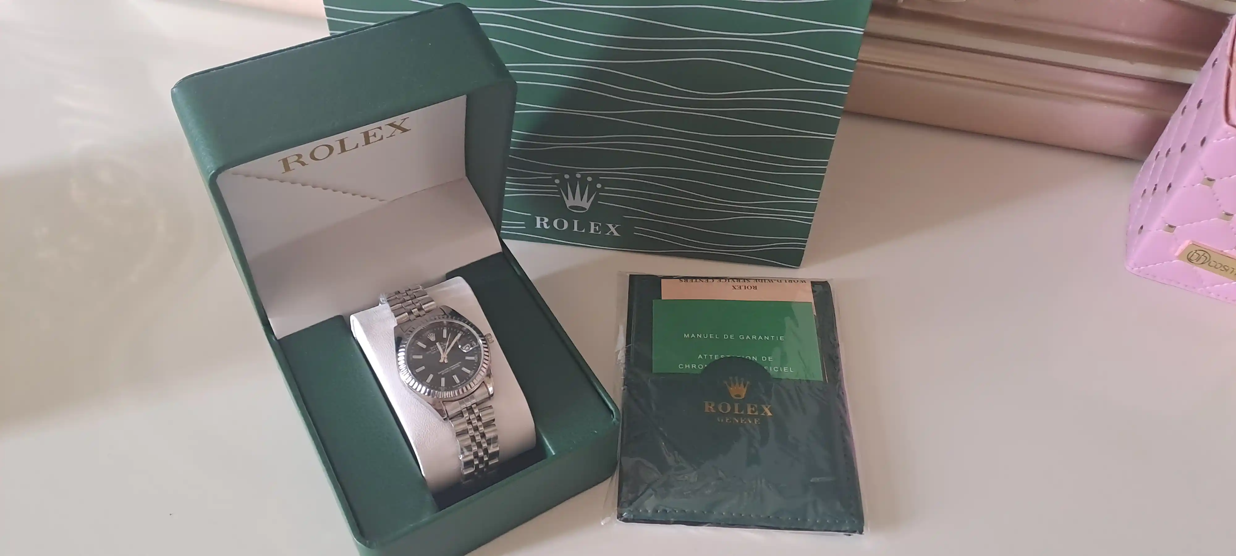 Ayollar uchun klassik Rolex soati - to‘liq sovg‘a to‘plami
