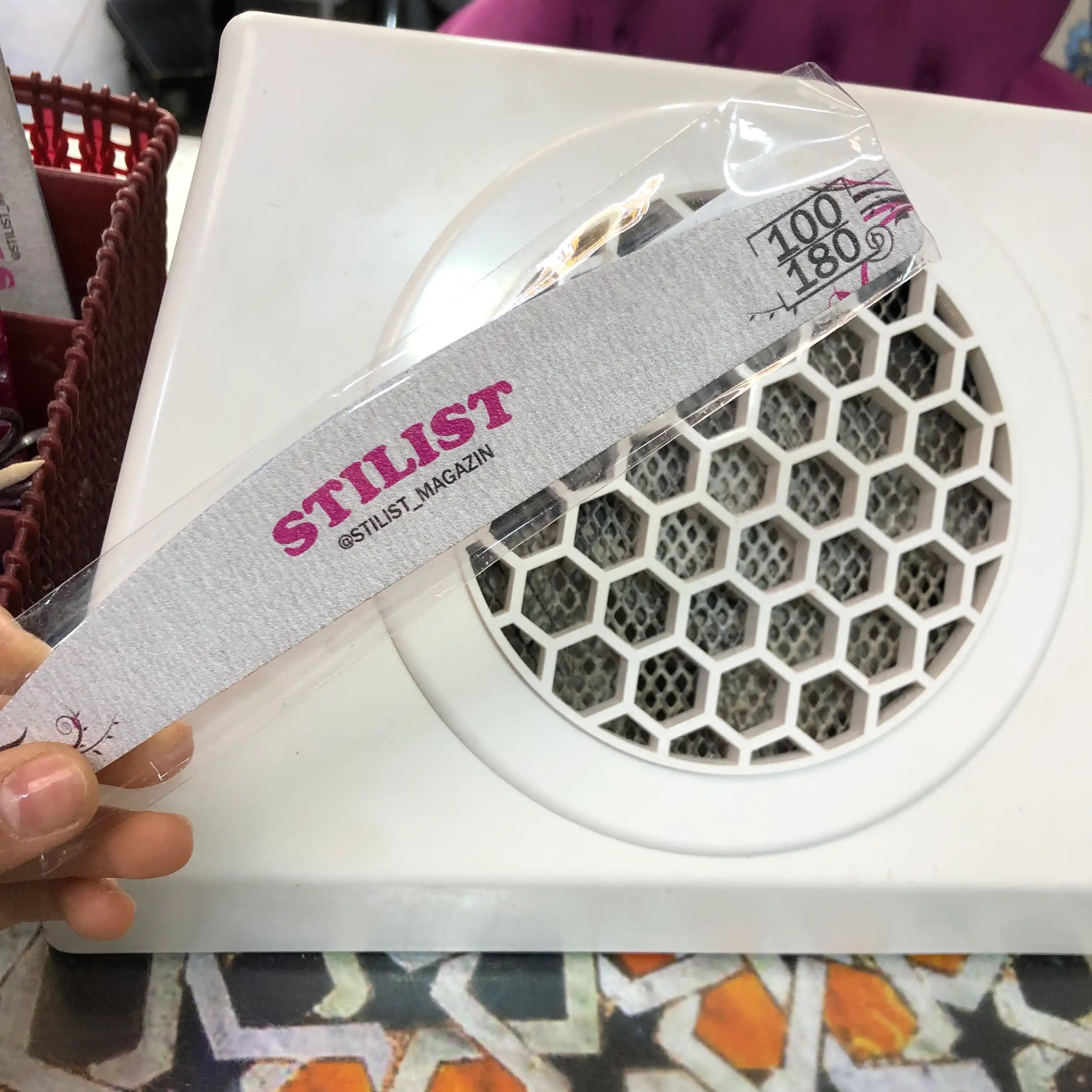 Пилка для ногтей STILIST 100/180 грит двухсторонняя для маникюра STILIST_STORE