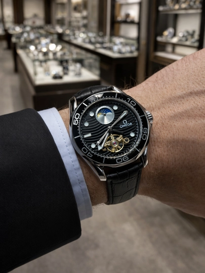 Мужские наручные часы Omega — TIMEUZB-OMEGAA-ЧЕРН