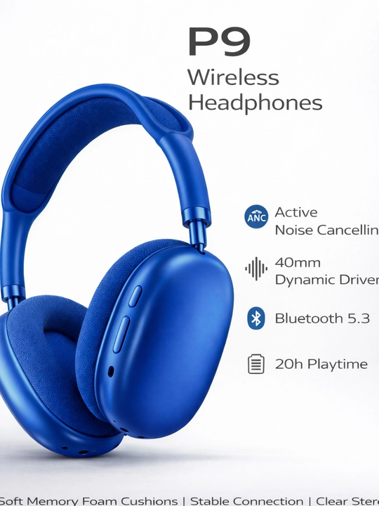 ANC bilan P9 Bluetooth simsiz quloqchinlari, 40 mm drayver
