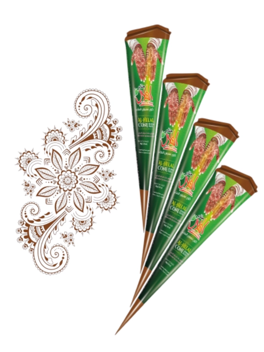 Al-Helal Henna Cone – Qizil, qora, jigarrang Xina Konusi (xina, saudiya hina, xina pasta ) - 