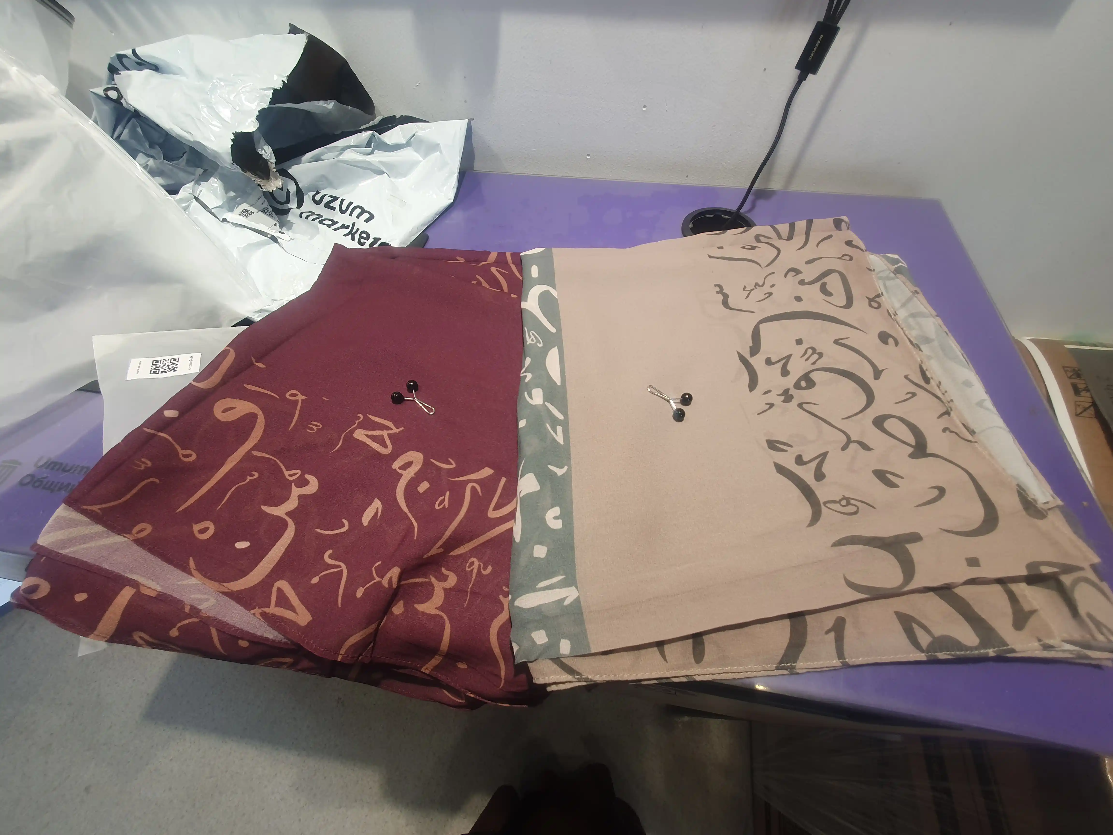 Misr ro'mol ayollar uchun, krep-shifon ro'mol 120 x 120