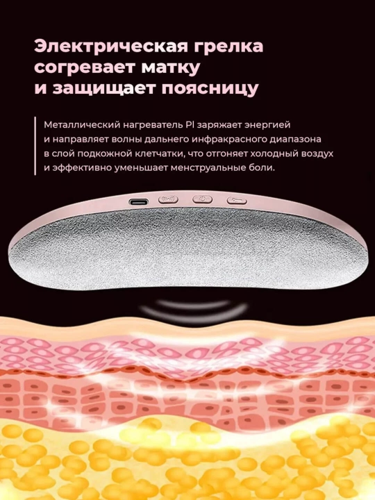 Грелка с подогревом и массажем для живота и поясницы, от боли