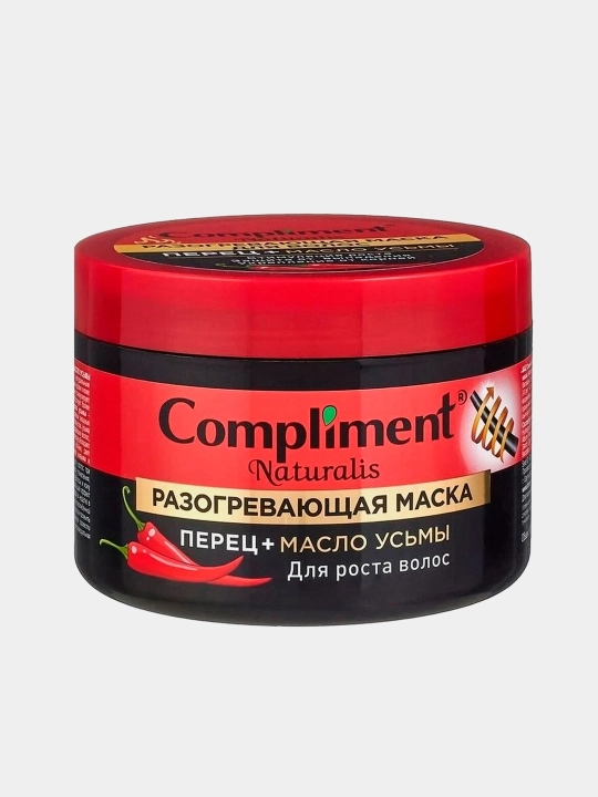 Compliment Naturalis soch o'sishi uchun niqob, iliq qalampir + Usma yog'i, 500 ml
