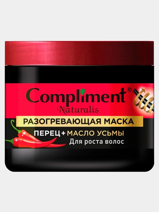 Compliment Naturalis soch o'sishi uchun niqob, iliq qalampir + Usma yog'i, 500 ml - 