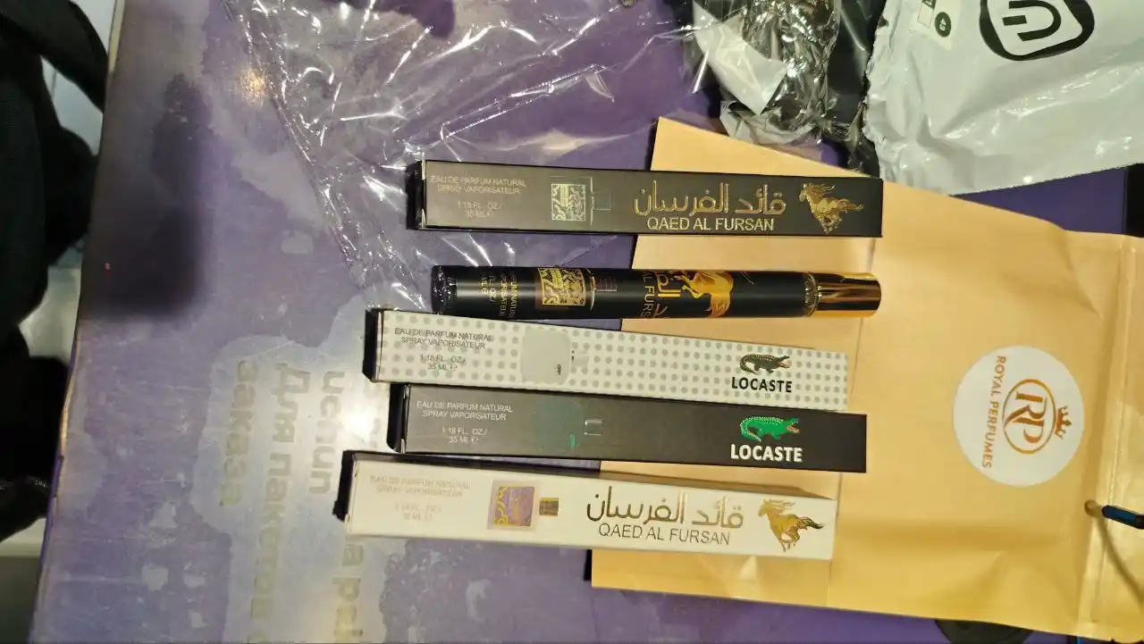 Erkaklar uchun sovg'a: atirlar to'plami, 4 tasi 1 da — al fursan, lacoste