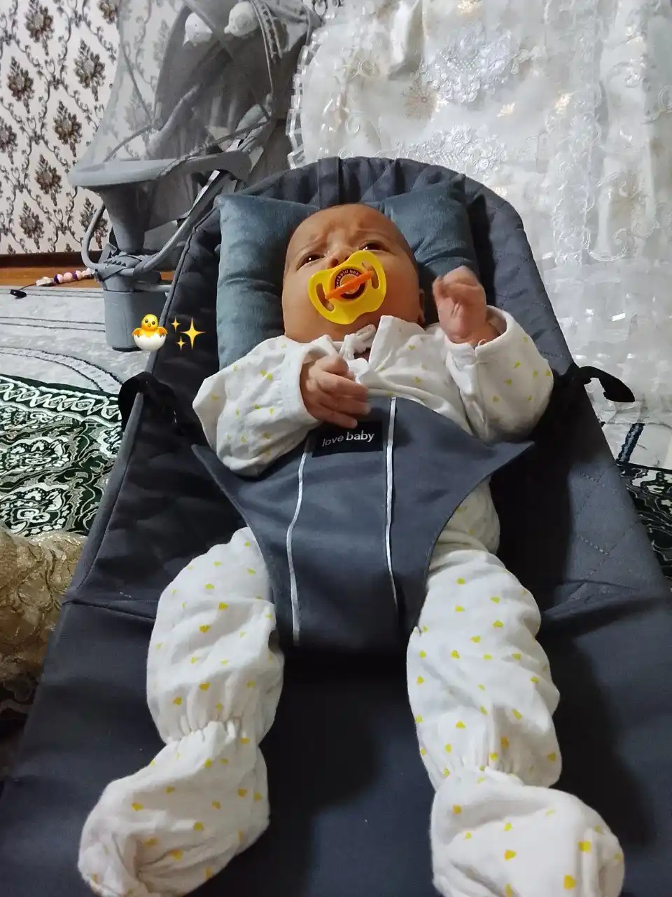 Kачалка шезлонг для новорожденных