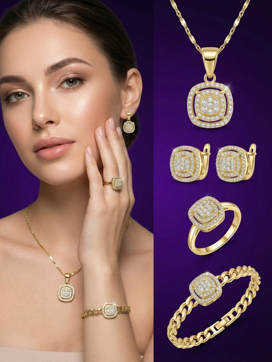 Комплект украшений, серьги, кольцо, браслет, цепочка, Messika Bvlgari, Vancleef