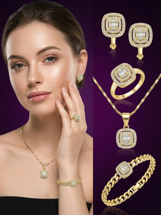 Комплект украшений, серьги, кольцо, браслет, цепочка, Messika Bvlgari, Vancleef