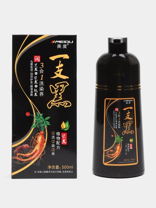 Meidu soch bo‘yog‘i shampuni, to‘q jigarrang, qora rangli, 500 ml