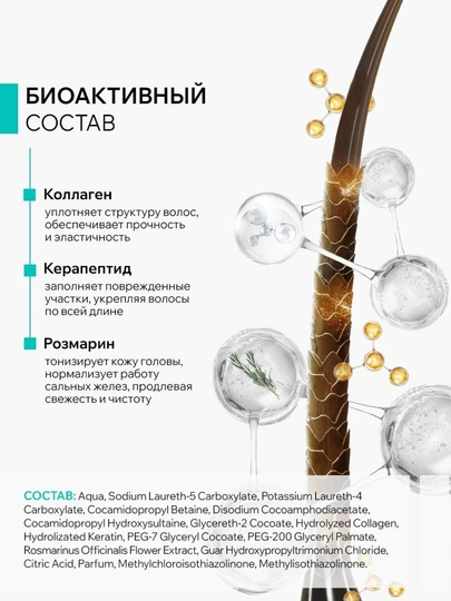 Шампунь для волос ARAVIA сухих, жирных, окрашенных волос, бессульфатный, от перхоти