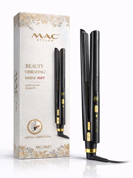 MAC Styler MC-5627 Metal-Vibratsiya Soch To‘g‘rilagich, 230°C, LCD - 