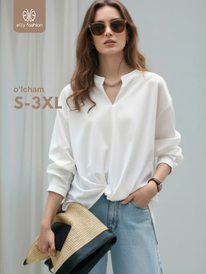 Рубашка женская классическая - EllyFashion — ELFASH1-РУБДЛР-СЕРЕБРН-XXXL