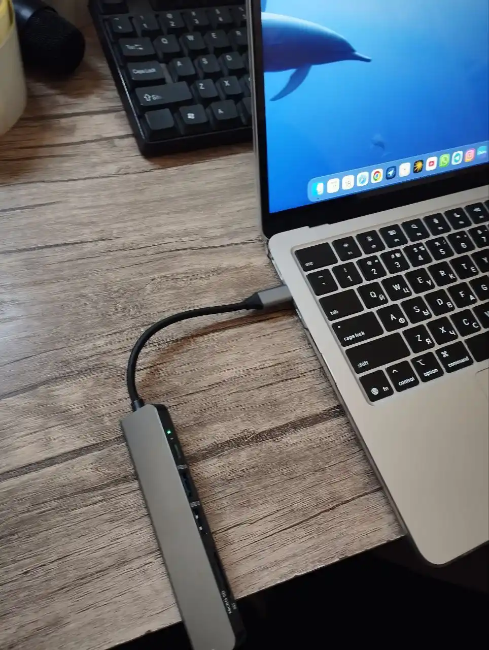 USB 3.0 6 in 1 USB HUB Type C dok stansiyasi, o‘tkazgich, konsentrator, adapter