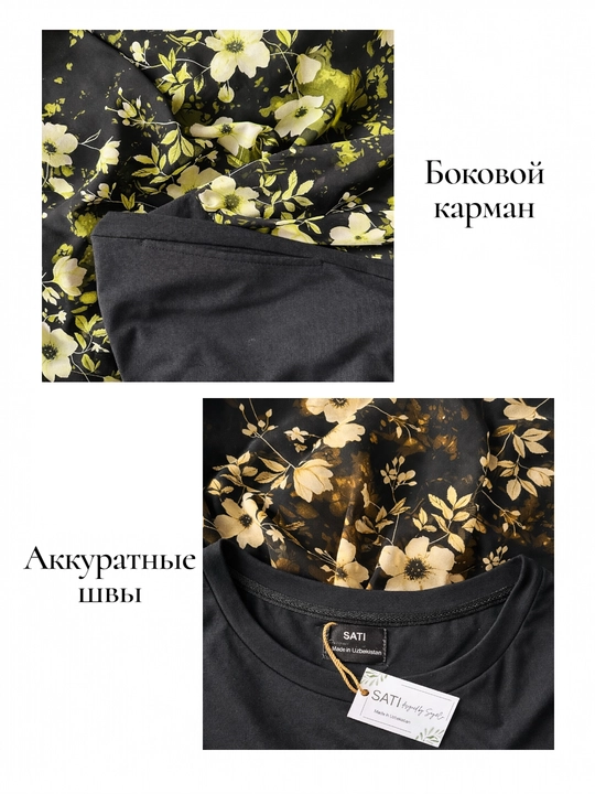 Женское платье оверсайз из хлопка, длинное 140 см, с карманами, размеры M–XXL
