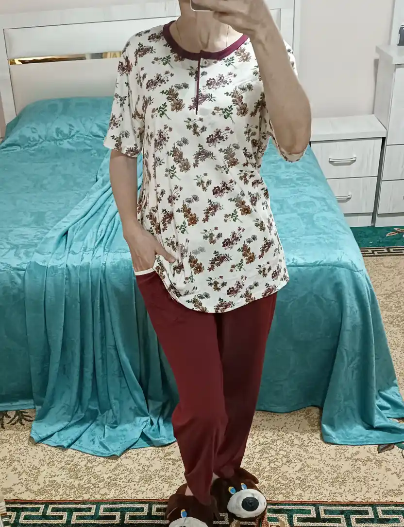 Uy kiyimi, pijama, kalta yengli