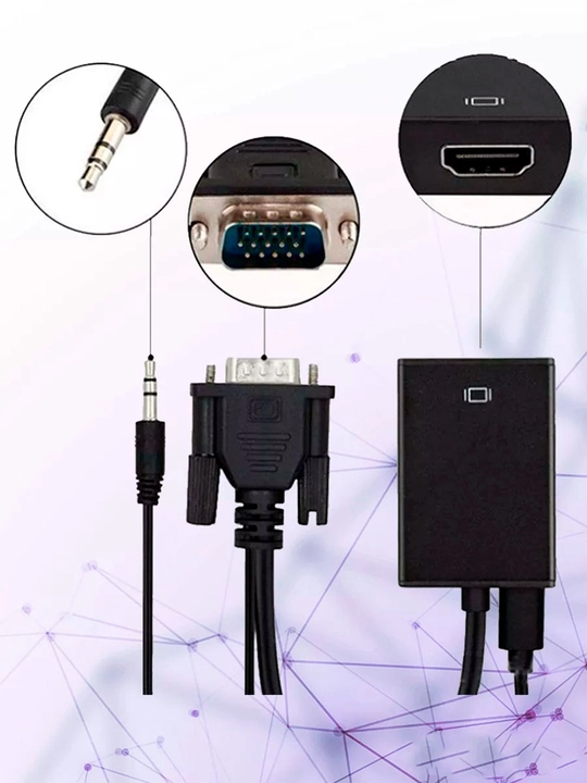 Адаптер DisplayPort–HDMI 4K и кабель 1,8 м VGA–HDMI, HDMI–VGA