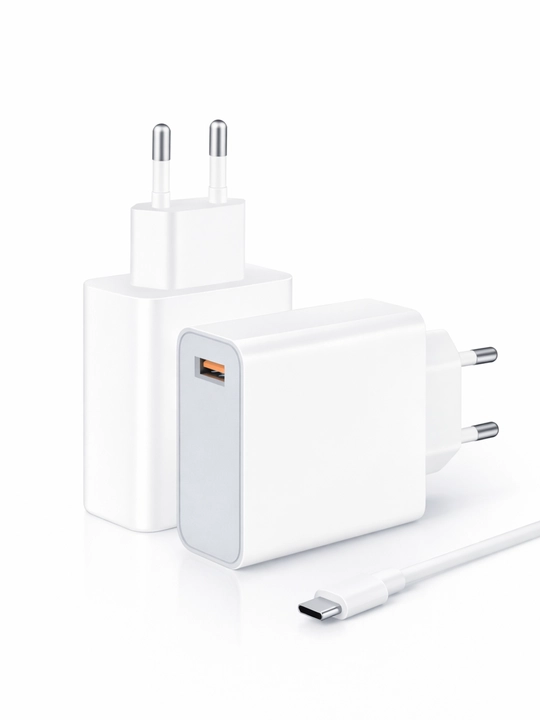 Зарядное устройство 120W PLY-89C – Быстрая зарядка, USB-A, кабель Type-C, EU вилка