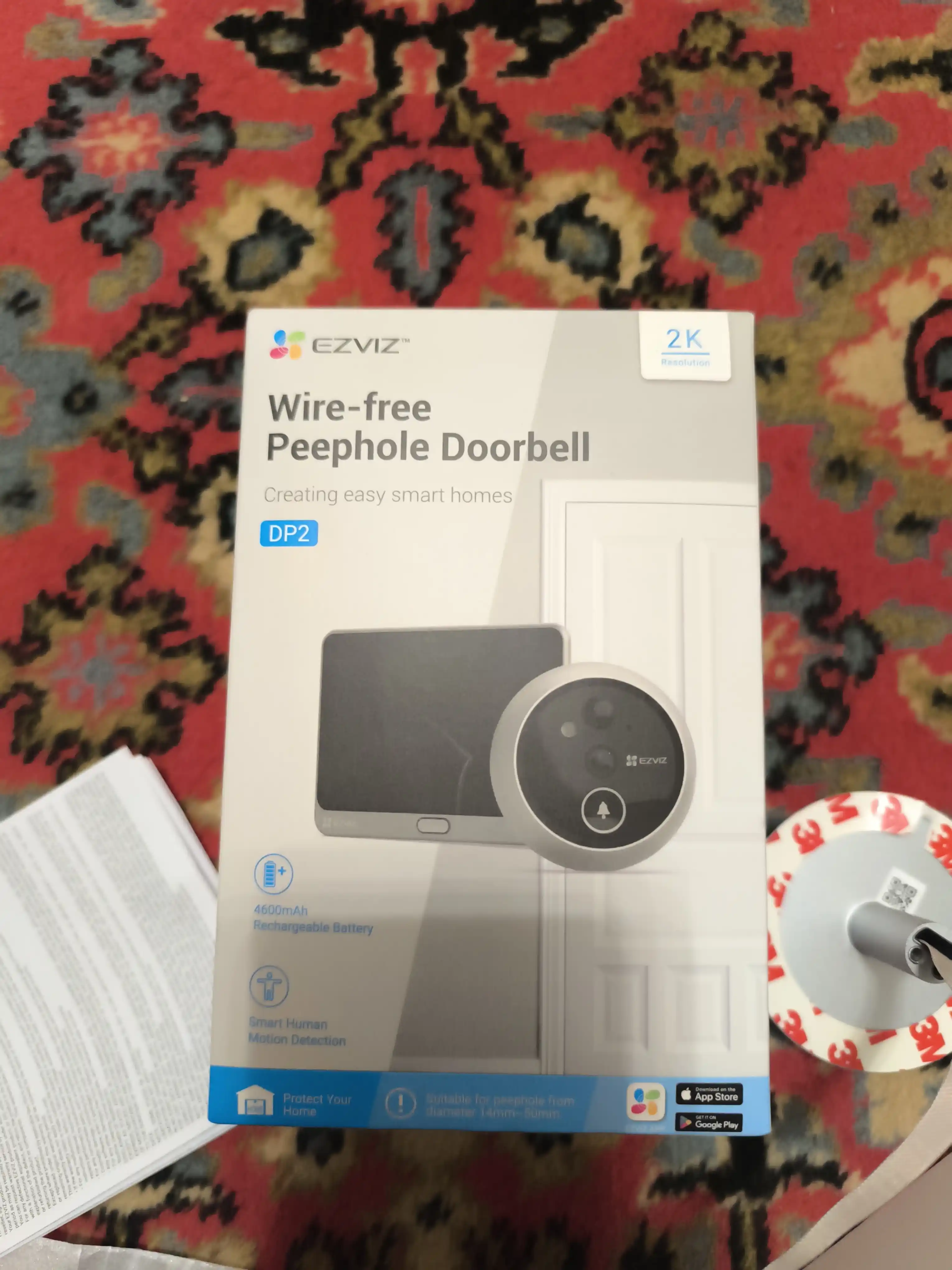 Видеоглазок для двери EZVIZ DP2 сенсорный, 3MP, Wi-Fi камера, домофон, дверной звонок