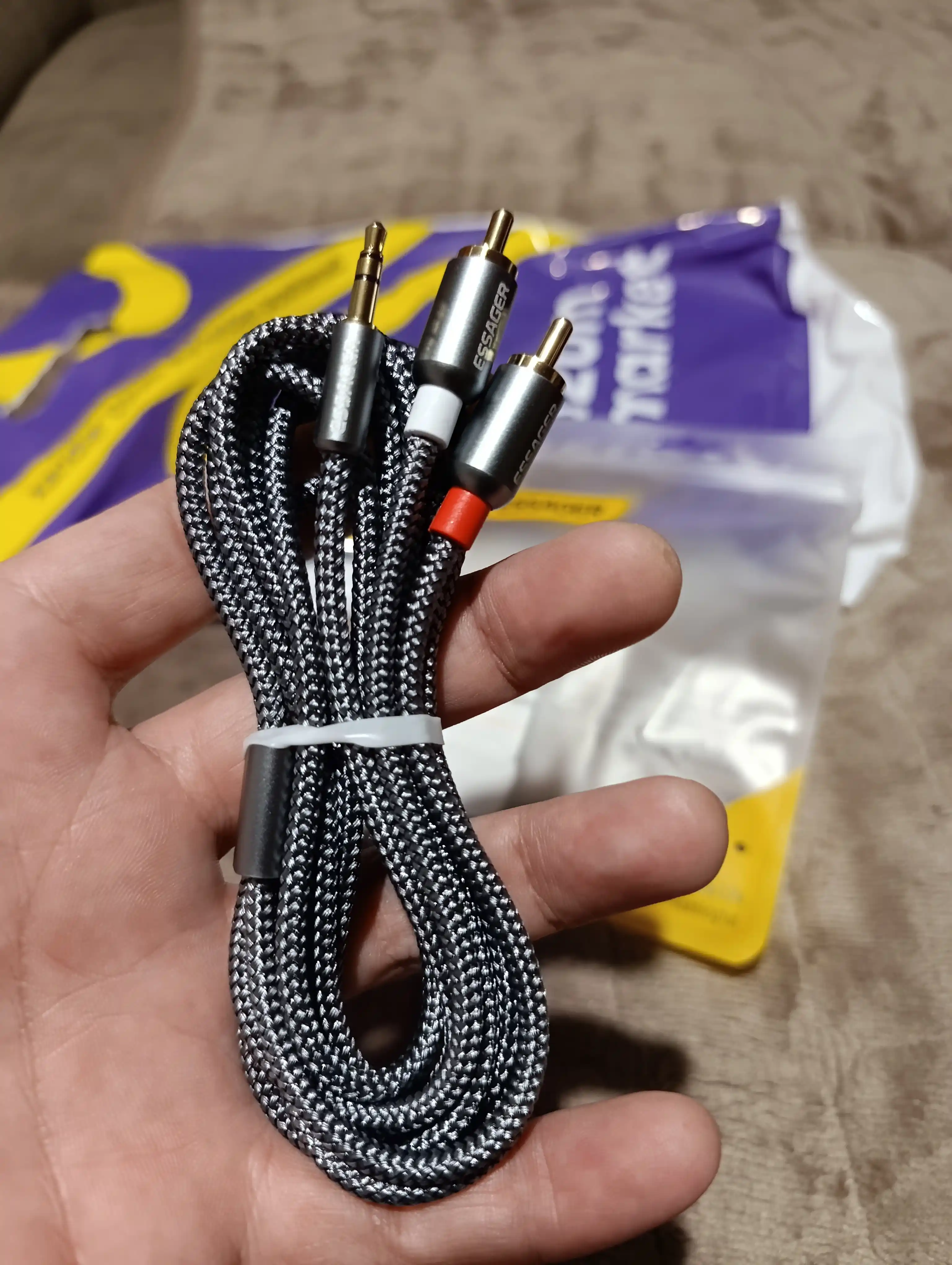 Кабель RCA - Jack 3.5, аудиокабель mini Jack 3.5 - 2 RCA, AUX - RCA