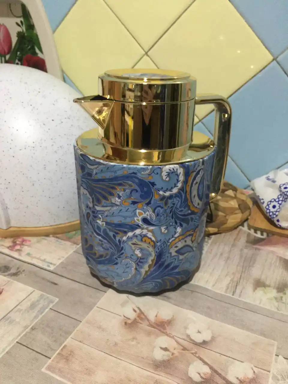 Термос чайник со стеклянной колбой 1 л, кувшин кофейник для кофе, чая, воды, для дома