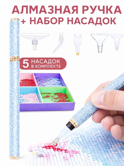Аксессуары для алмазной мозаики со стразами, ручка с насадками — DIASHOP-РОЛИК-ИНДИГО