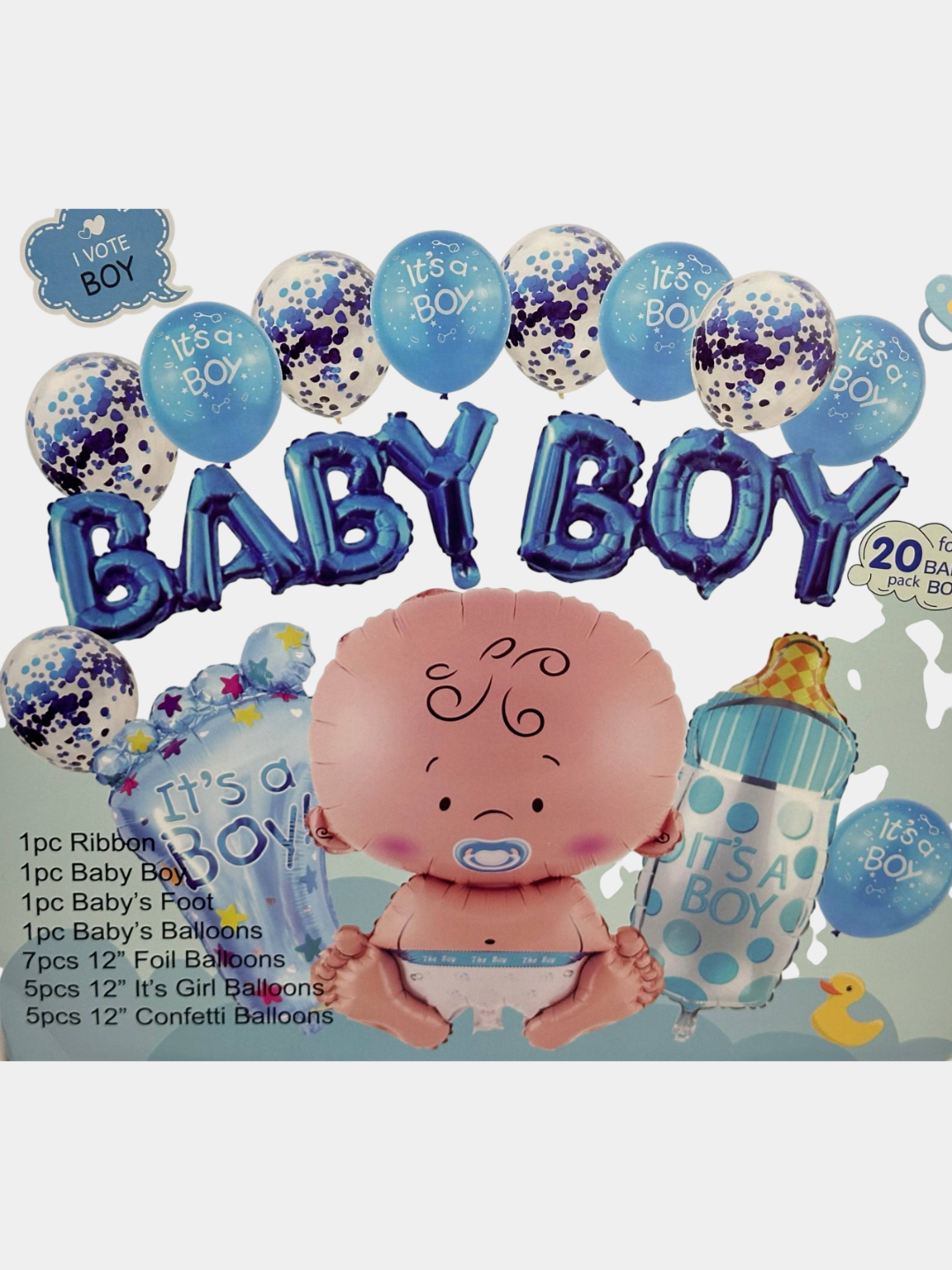Baby Boy va baby girl folgali sharlar to'plami va gender party