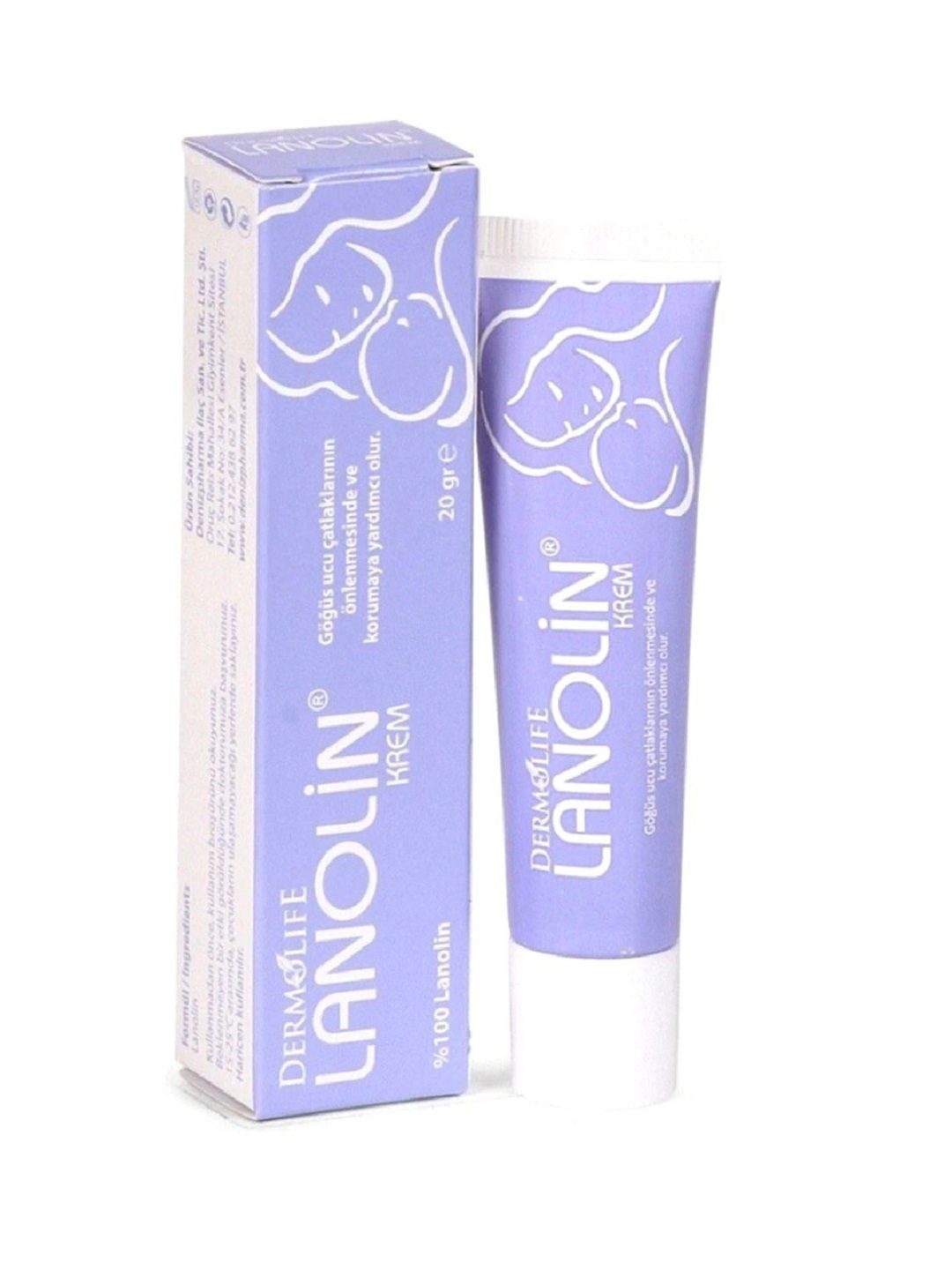 Lanolin kremi ham lab balzami sof lanolin Dermolife, 20 gr