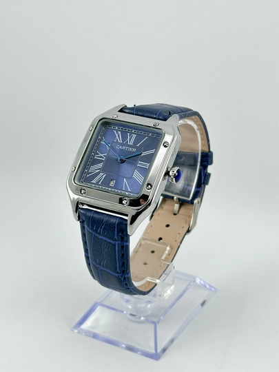 Мужские часы, наручные часы Cartier, ремешок из экокожи — MYWACHU-CARTIER-ТЕМНСИН