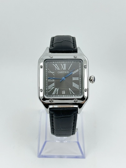 Мужские часы, наручные часы Cartier, ремешок из экокожи — MYWACHU-CARTIER-ЧЕРН