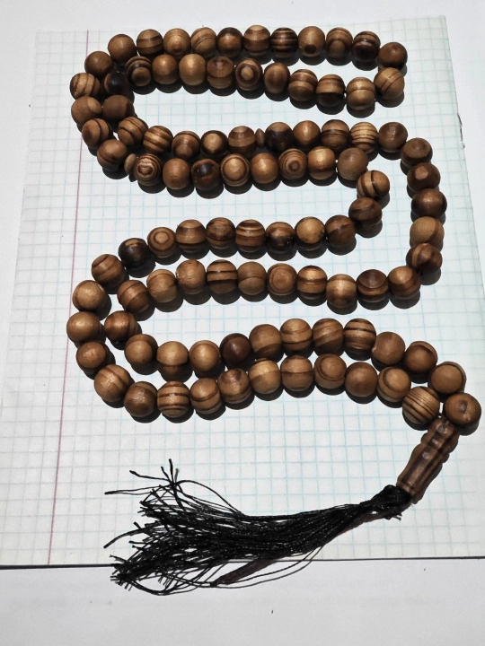 Деревянные четки для зикра, камень среднего размера, 99 штук