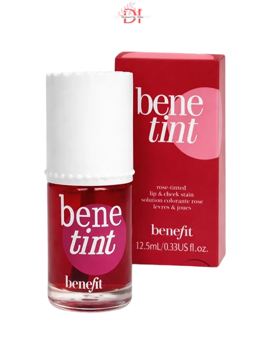 Lab va yonoqlar uchun Benefit Bene tint - tabiiy pushti rang, suyuq, yengil formula