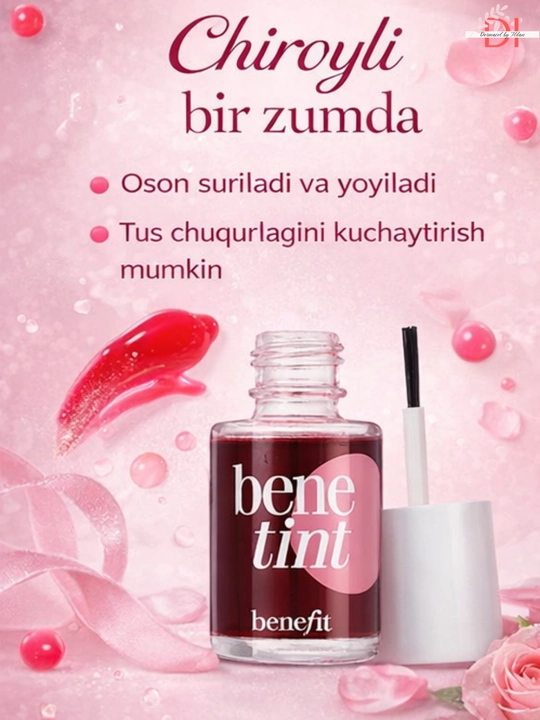 Тинт для губ и щек Bene tint-естественный розовый оттенок, водная формула, водная формул - 