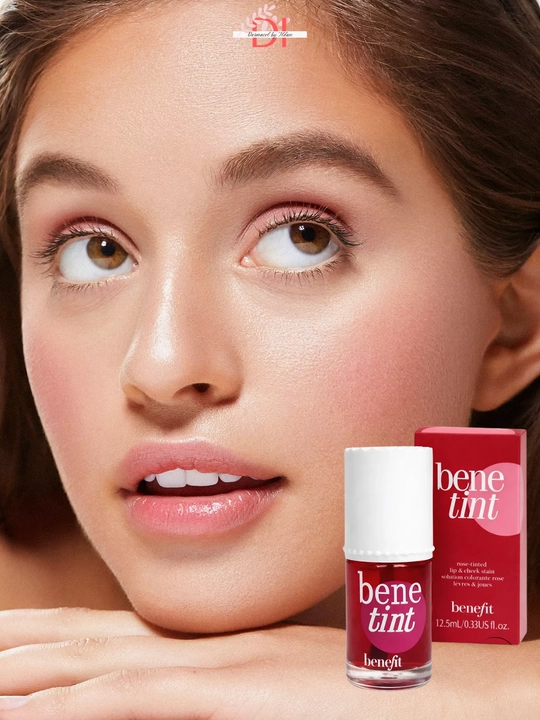 Lab va yonoqlar uchun Benefit Bene tint - tabiiy pushti rang, suyuq, yengil formula
