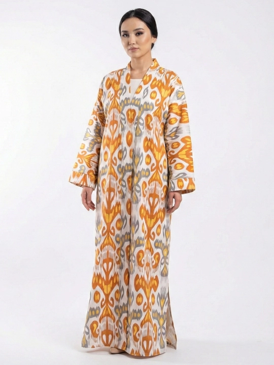 Ayollar uchun milliy abaya, standart o‘lcham, 46-60, material: zig‘ir