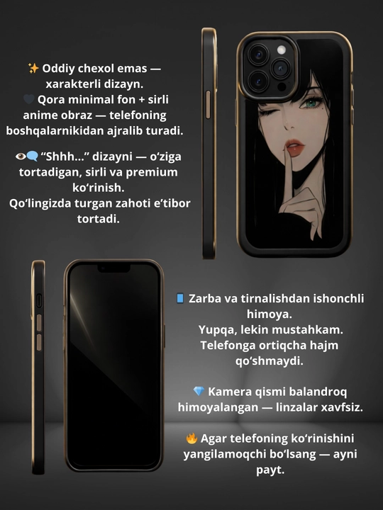 IPhone uchun g'ilof 11, 12, 13, 14, 15, 16, Pro, Pro Max