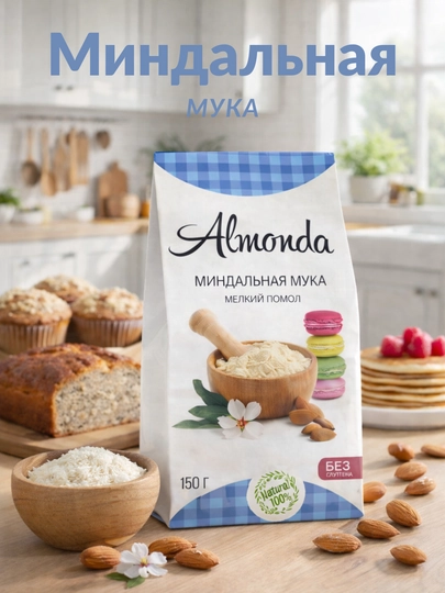 Миндальная мука Nuteco Premium , 150 г — SWTLND-МУКА2-БЕЖЕВ-150
