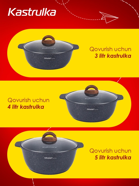 Kastryulya-jarovnya Kukmara 3 / 4 / 5 litrl Granit Ultra (Rang-Blue)