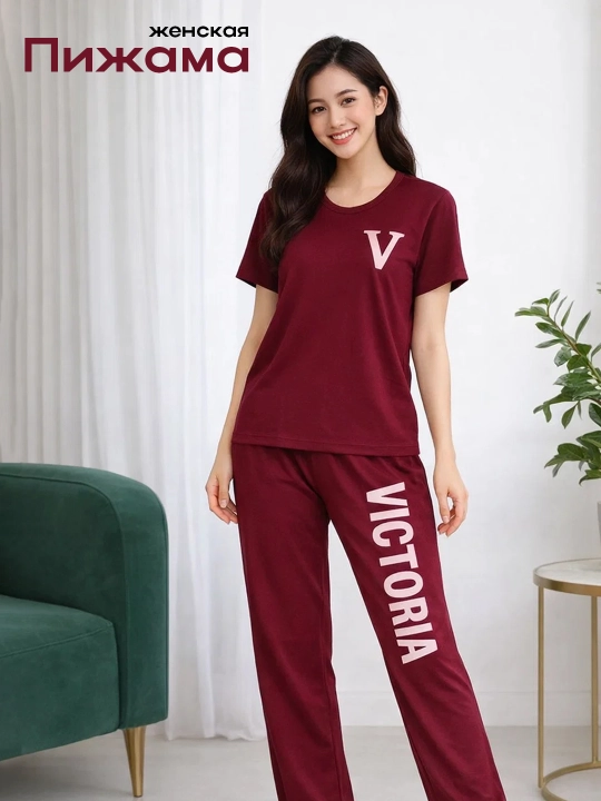 Pijama ayollar uchun, uy kiyimi, yengil matodan, o'lchamlar 46–48–50 M/L - 