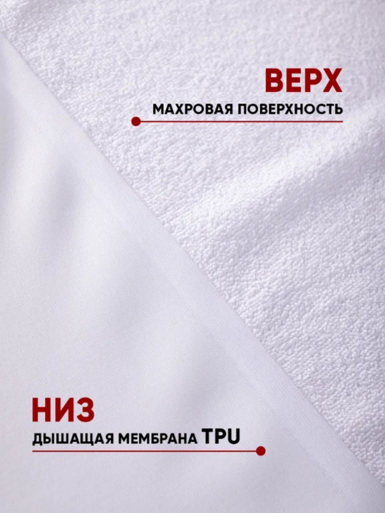 Nam o'tkazmaydigan matras g'ilofi, rezinkali va bortli, o'lchamlari: 160x200 va 180x200
