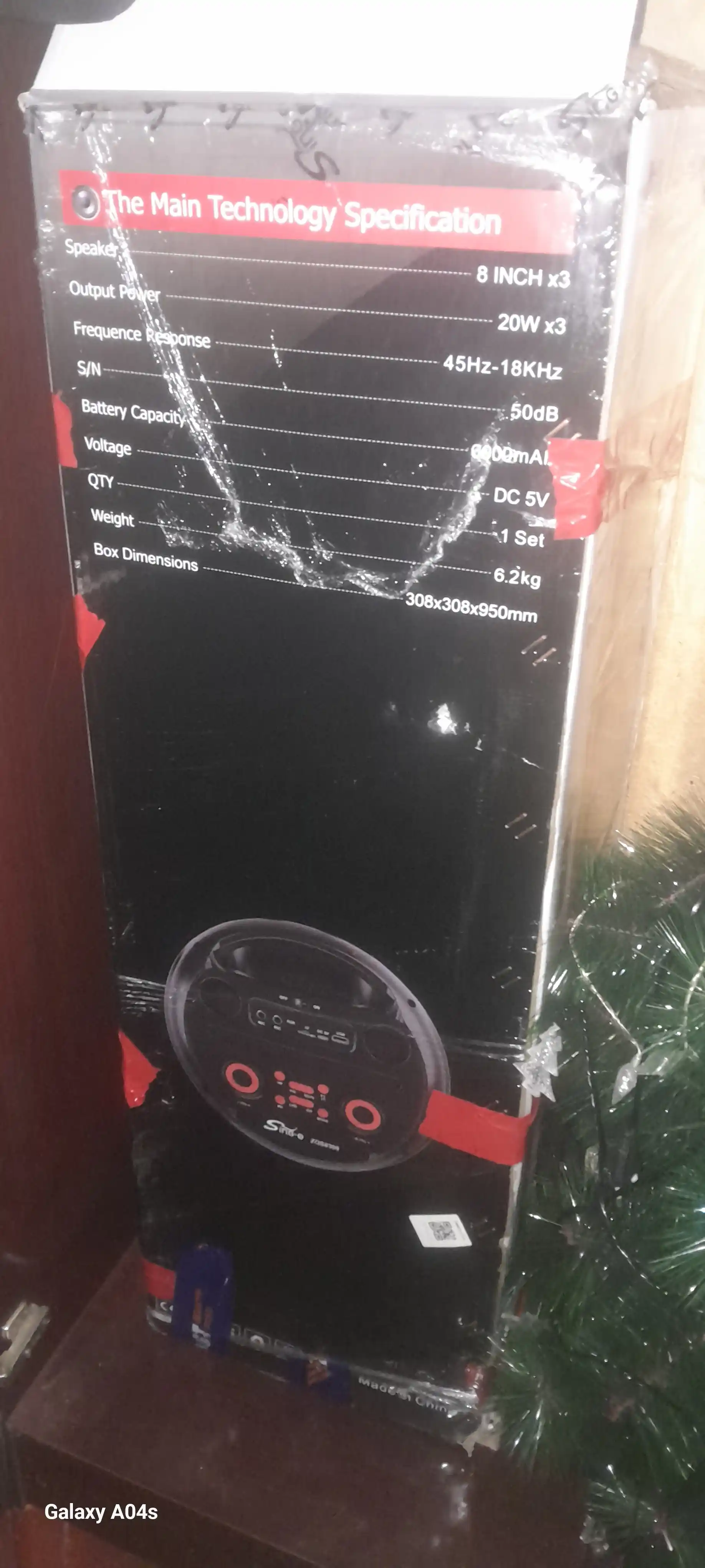 Караоке-колонка с беспроводным микрофоном, Bluetooth, RGB-подсветка, 90 см x 30 см