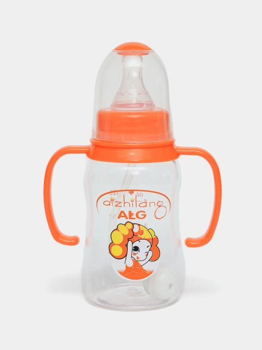Bolalar uchun tutqichli, klassik, oziqlantirish shishasi,Algo, 125 ml