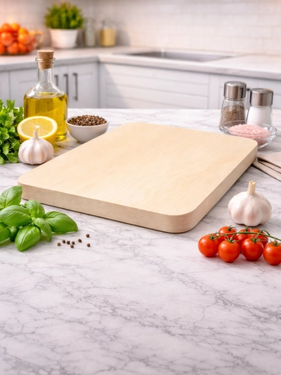 Деревянная кухонная доска прямоугольная и круглая с ручкой для нарезки