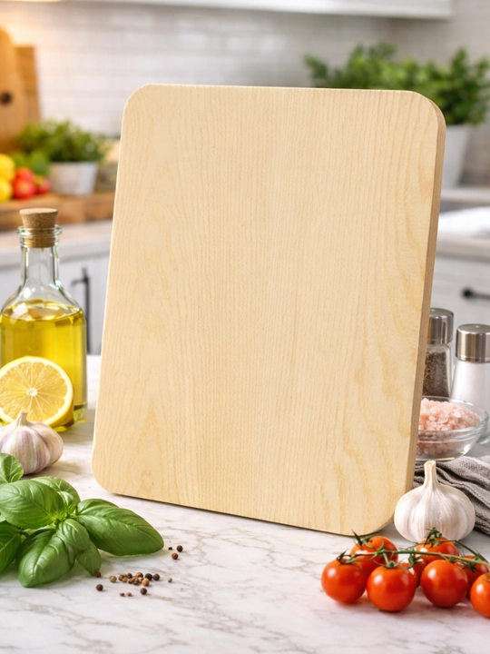 Деревянная кухонная доска прямоугольная и круглая с ручкой для нарезки - 