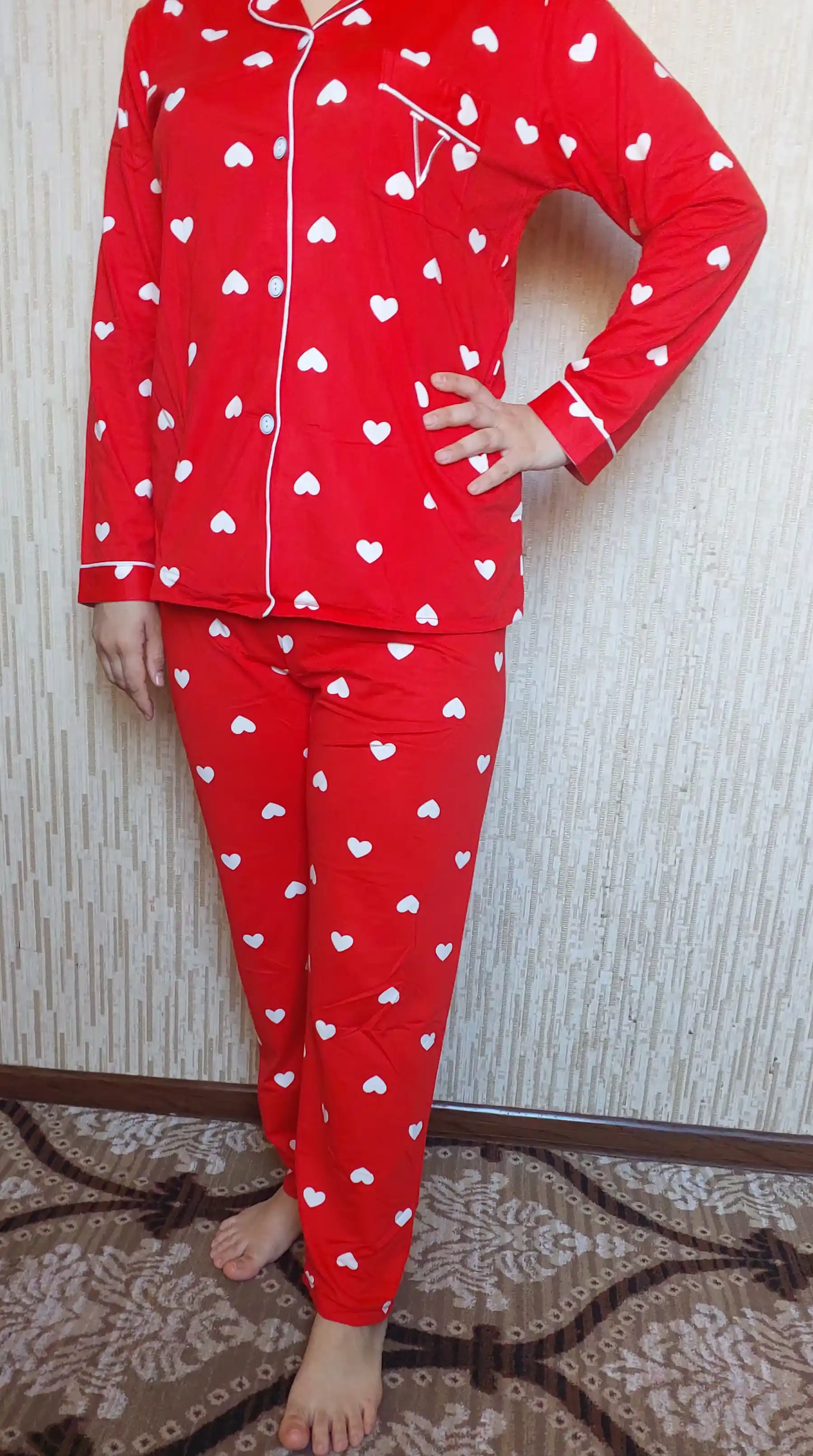 Ayollar pijama to‘plami, bahor mavsumi uchun pijamalar, qo‘sh pijama